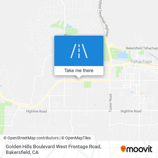 Golden Hills Boulevard West Frontage Road map