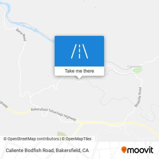 Caliente Bodfish Road map