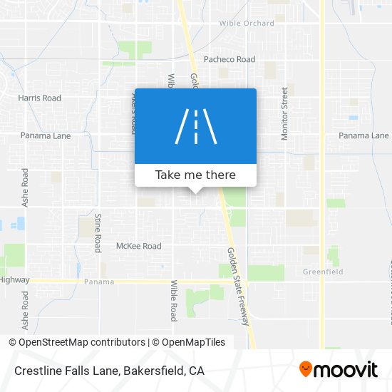 Crestline Falls Lane map