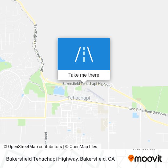 Mapa de Bakersfield Tehachapi Highway