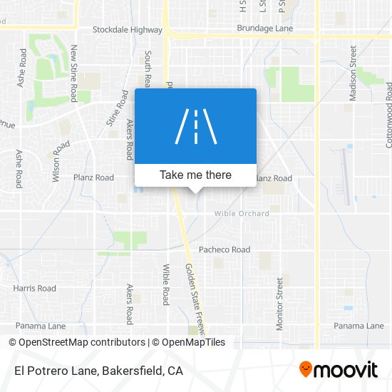 El Potrero Lane map