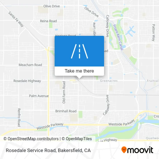 Rosedale Service Road map