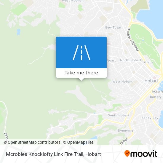 Mapa Mcrobies Knocklofty Link Fire Trail