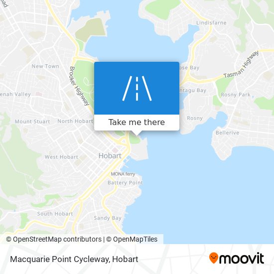 Macquarie Point Cycleway map