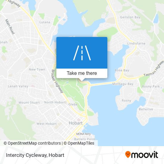 Intercity Cycleway map