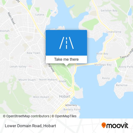 Mapa Lower Domain Road