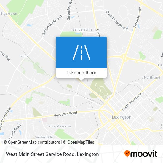 West Main Street Service Road map