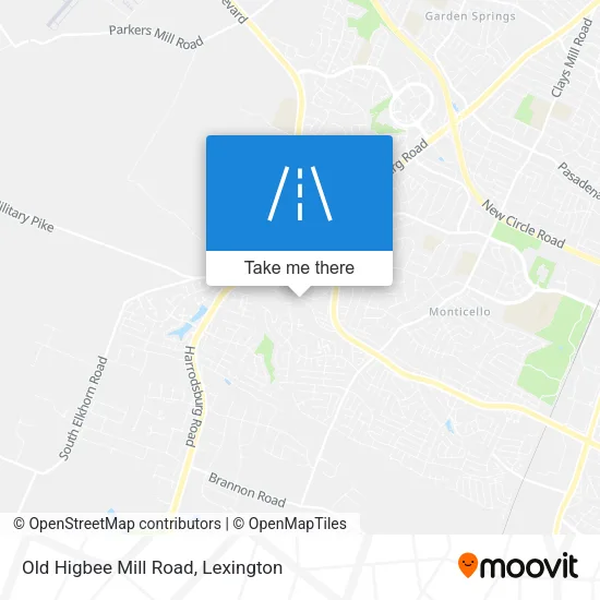 Old Higbee Mill Road map