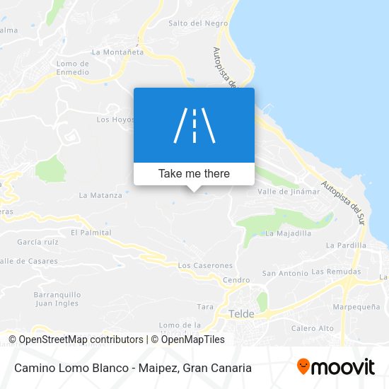 Camino Lomo Blanco - Maipez map