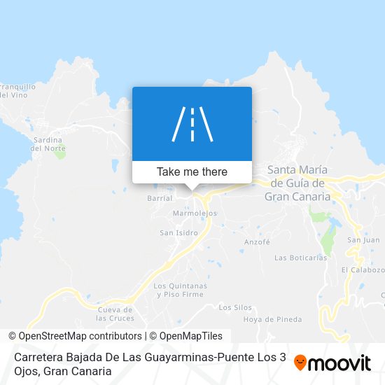 Carretera Bajada De Las Guayarminas-Puente Los 3 Ojos map