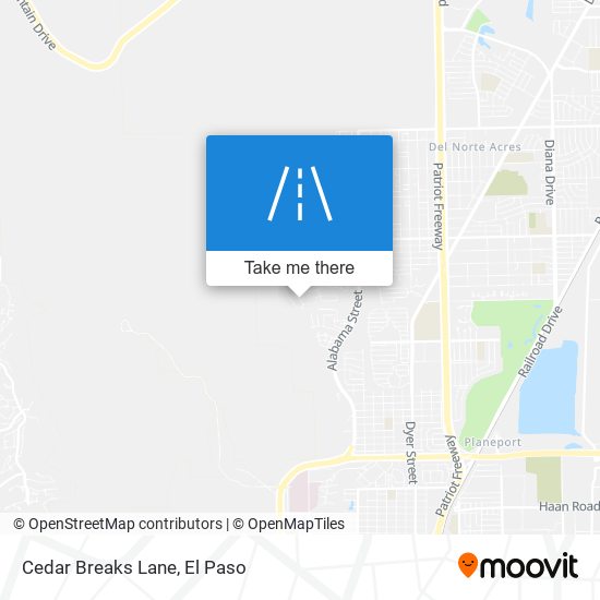 Cedar Breaks Lane map