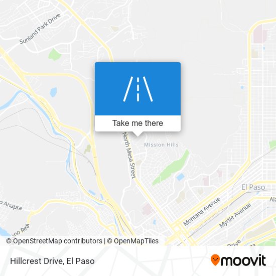 Hillcrest Drive map