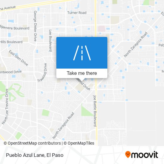 Pueblo Azul Lane map