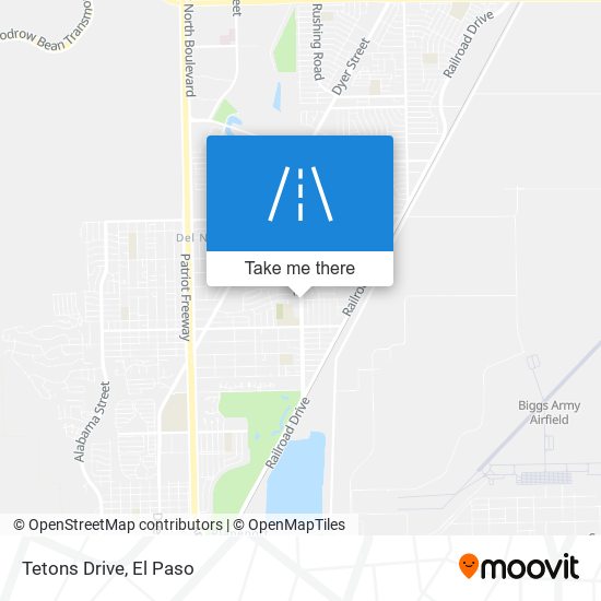 Mapa de Tetons Drive