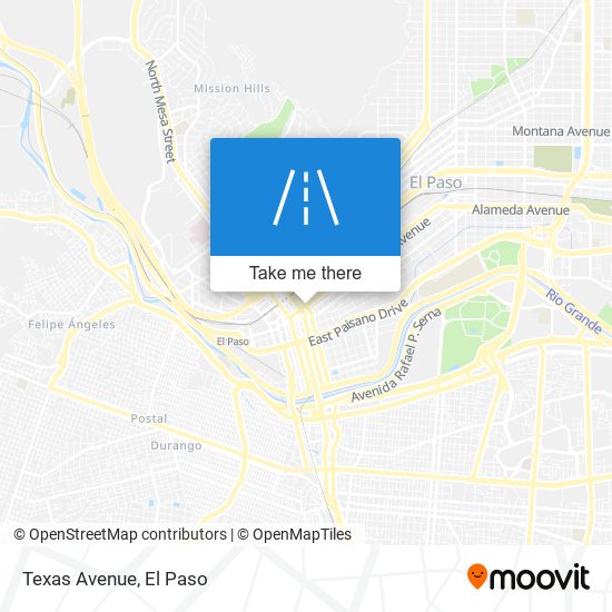 Mapa de Texas Avenue