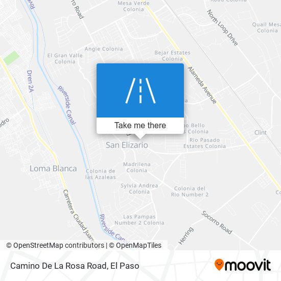 Camino De La Rosa Road map
