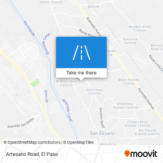 Mapa de Artesano Road