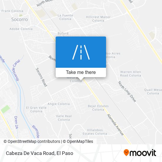 Cabeza De Vaca Road map
