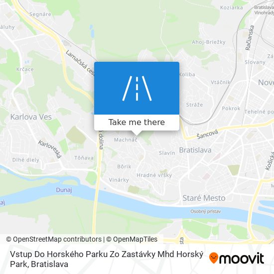 Vstup Do Horského Parku Zo Zastávky Mhd Horský Park map