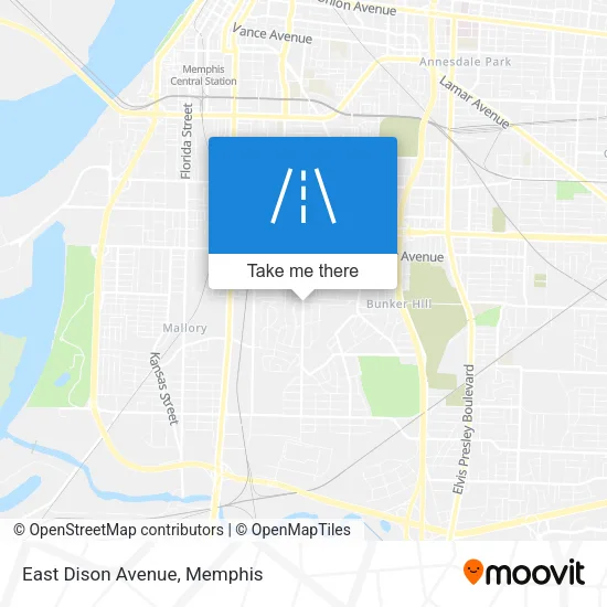 East Dison Avenue map