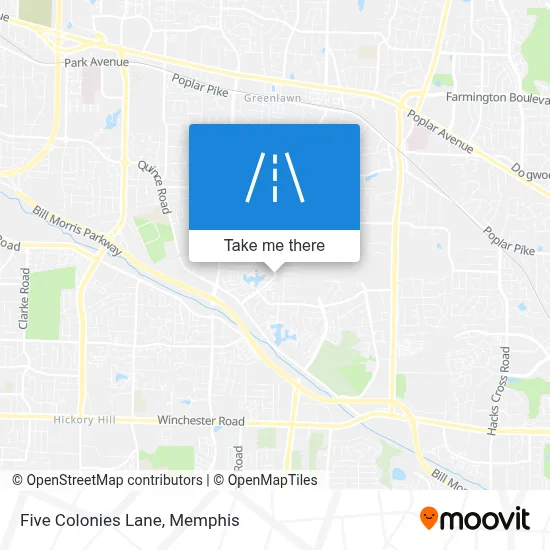 Five Colonies Lane map