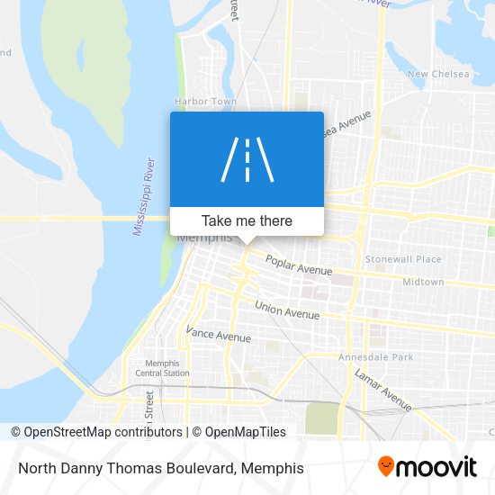 Mapa de North Danny Thomas Boulevard