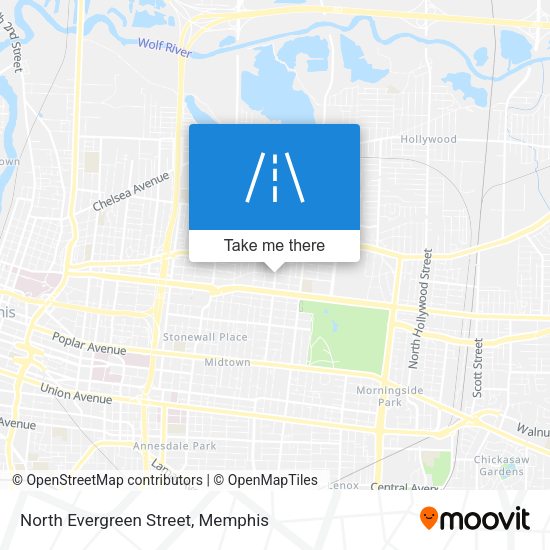 North Evergreen Street map