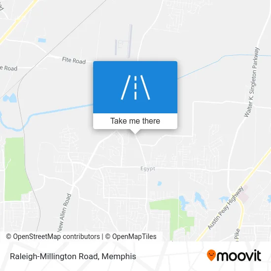 Raleigh-Millington Road map