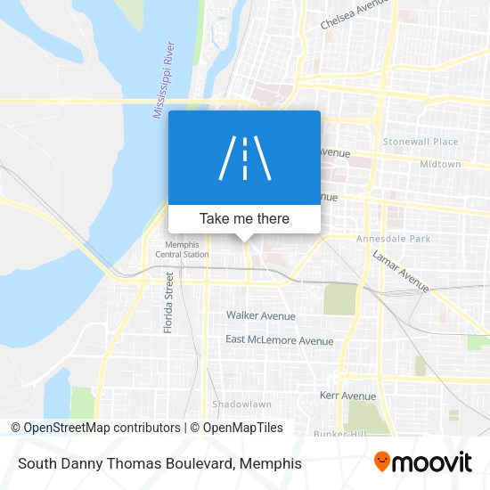 South Danny Thomas Boulevard map