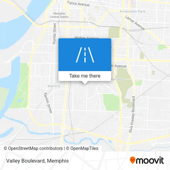 Valley Boulevard map