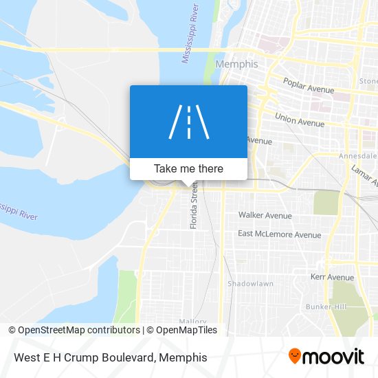 West E H Crump Boulevard map