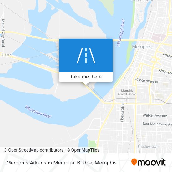 Mapa de Memphis-Arkansas Memorial Bridge