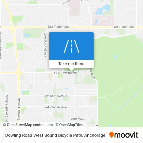 Dowling Road West Bound Bicycle Path map