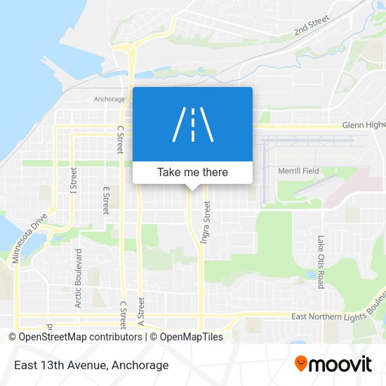 East 13th Avenue map