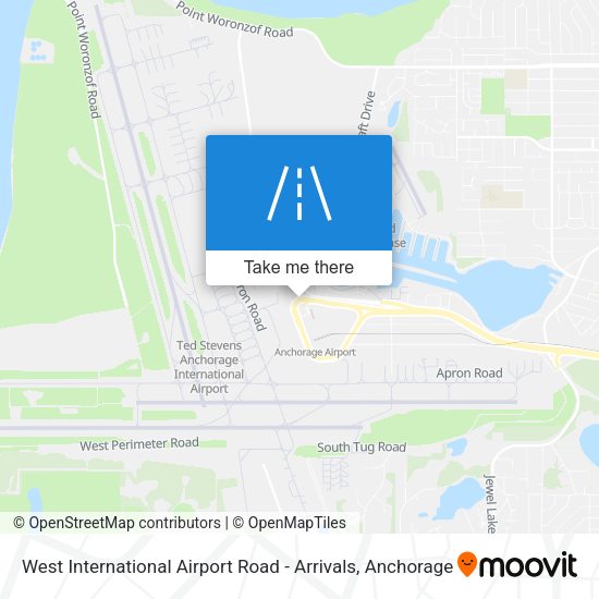 West International Airport Road - Arrivals map