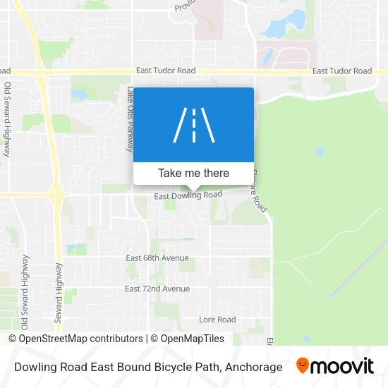 Dowling Road East Bound Bicycle Path map