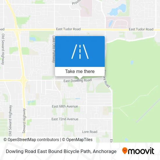 Dowling Road East Bound Bicycle Path map