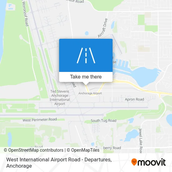 West International Airport Road - Departures map