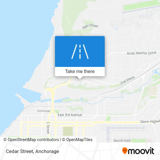 Cedar Street map