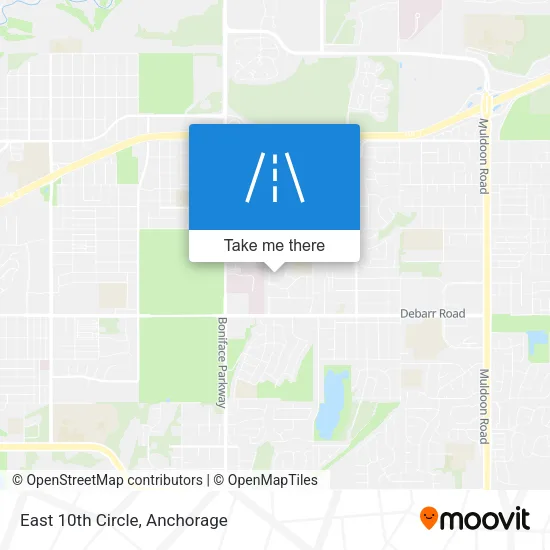 East 10th Circle map