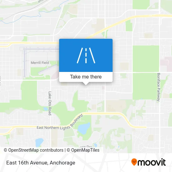 East 16th Avenue map