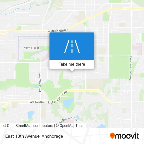East 18th Avenue map