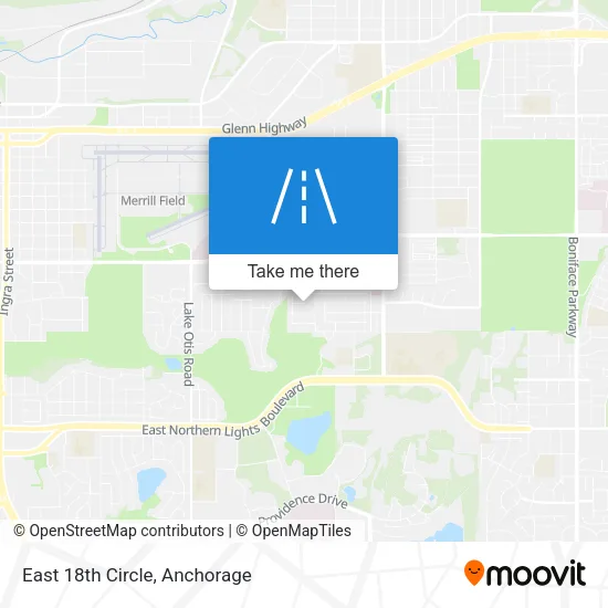 East 18th Circle map