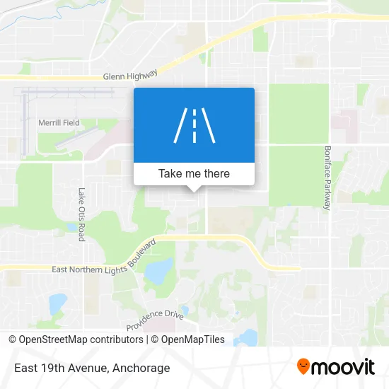 East 19th Avenue map