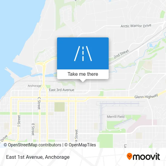 East 1st Avenue map