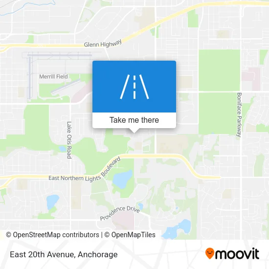 East 20th Avenue map