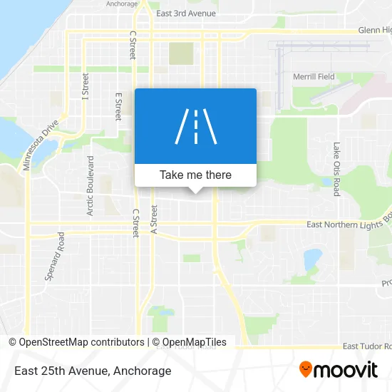 East 25th Avenue map