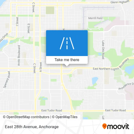 East 28th Avenue map