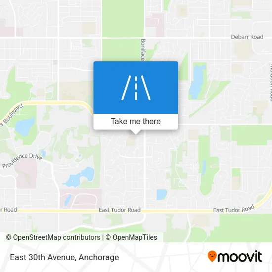 East 30th Avenue map