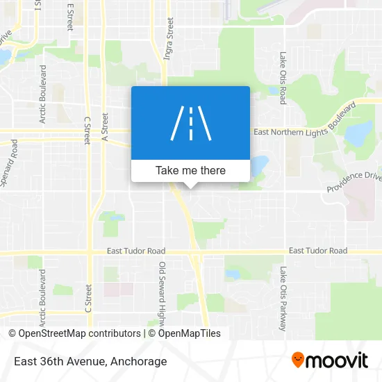 East 36th Avenue map